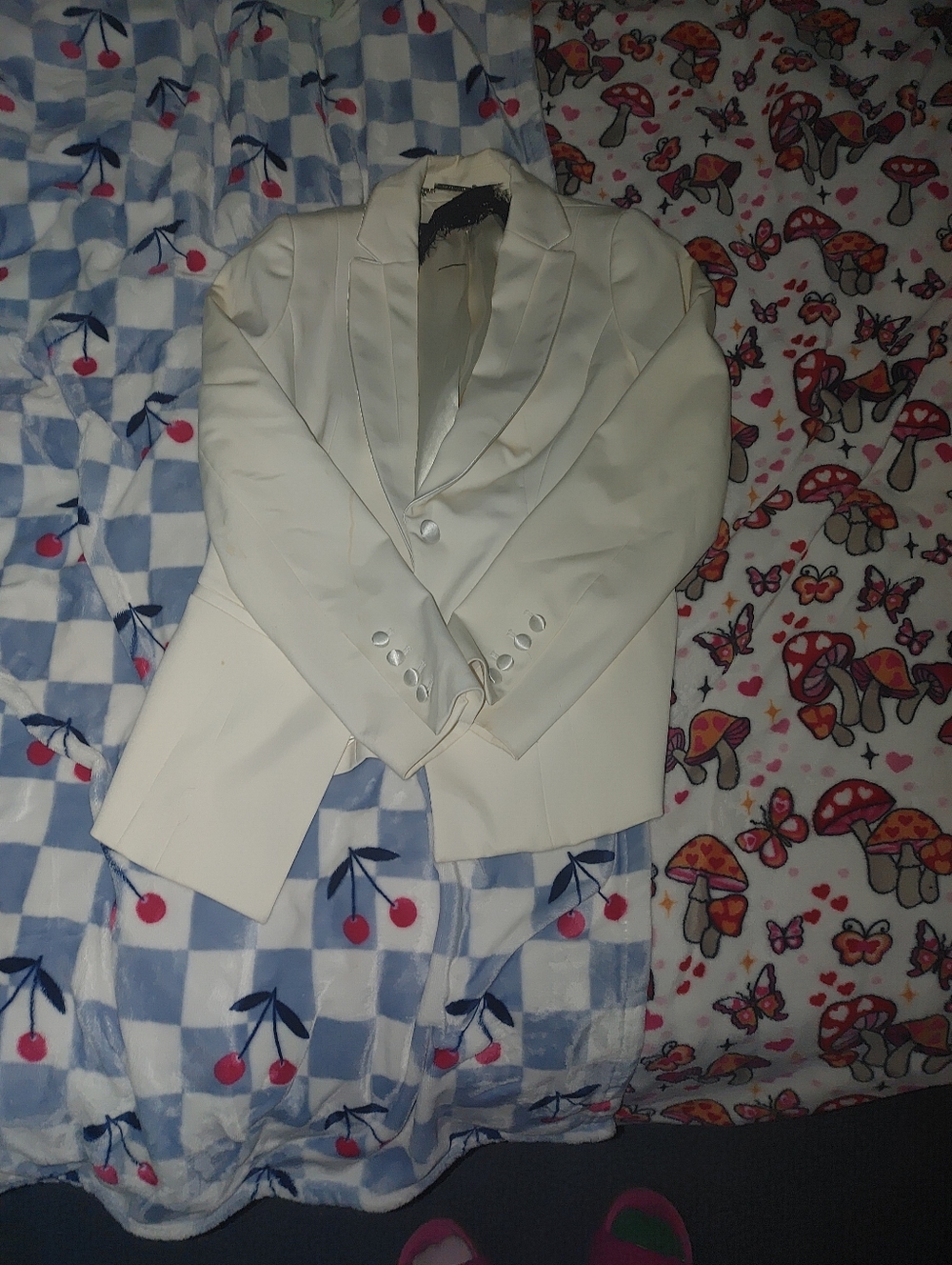 Ivory Single-Button Womens Blazer